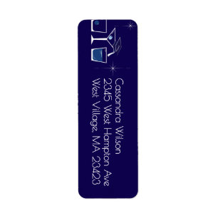 Pet- en Cocktailluisterfeestje Navyblauw Etiket