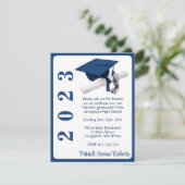 Pet en diplomaat, donkerblauw Afstuderen Kaart (Staand voorkant)