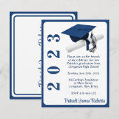 Pet en diplomaat, donkerblauw Afstuderen Kaart (Voorkant / Achterkant)