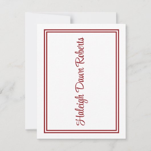 Pet en diplomaat, rood Afstuderen Kaart (Achterkant)