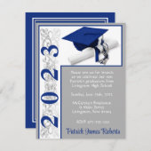 Pet en diplomatie, blauw en grijs Afstuderen Kaart (Voorkant / Achterkant)