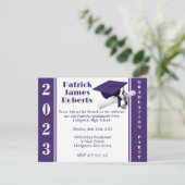 Pet en diplomatie, Paars en wit Afstuderen Kaart (Staand voorkant)