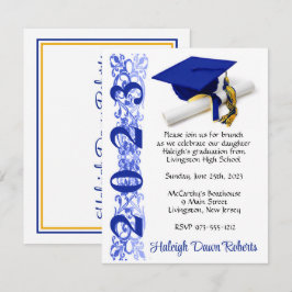 Pet en diplomatie, Royal Blue & Gold Afstuderen Kaart