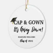 Pet en gans Het gaat naar beneden Afstuderen Keramisch Ornament (Links)