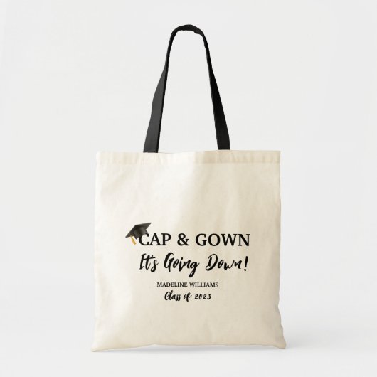 Pet en gans Het gaat naar beneden Afstuderen Tote Bag (Voorkant)