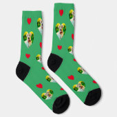  Pet en Hearts Pattern Zee Groen Sokken (Rechts)