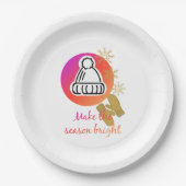 Pet en Mittens Winter Season Bright Papieren Bordje (Voorkant)