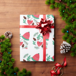 Pet en Pinecones voor vrolijke kerstwinter Cadeaupapier