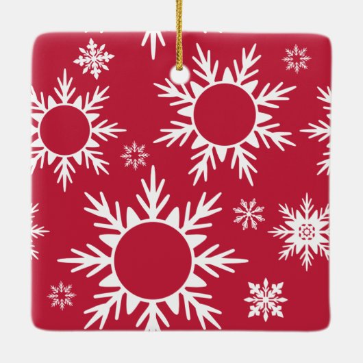 Pet en Scarf Snowflake Keramisch Ornament (Achterkant)