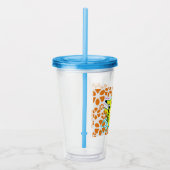 Pet en stro van de Pikachu Water Cup (bloemen) (bl Acryl Drinkbeker (Rechts)