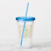 Pet en stro van de Pikachu Water Cup (bloemen) (bl Acryl Drinkbeker (Achterkant)