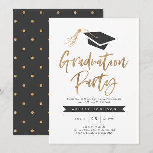 Pet- en Tassel Graduation Party Gold Foil Kaart