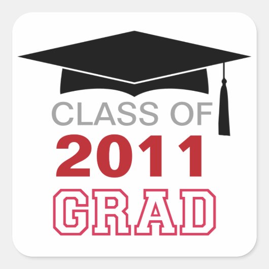 Pet en tassel jaar afstuderen cadeau label (Voorkant)