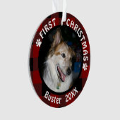 Pet FIRST CHRISTMAS 2 Photo Rouge & Noir Plaid (devant)