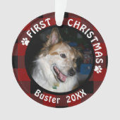 Pet FIRST CHRISTMAS 2 Photo Rouge & Noir Plaid (devant)