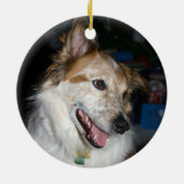 Pet FIRST CHRISTMAS Blue Green Trees Keramisch Ornament (Achterkant)