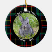 Pet FIRST CHRISTMAS-foto geplaatst op persoonlijke Keramisch Ornament (Voorkant)