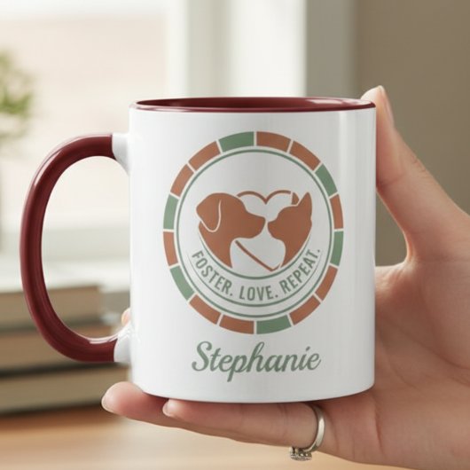 Pet Foster Parent Mug - Dog Cat Heart Design