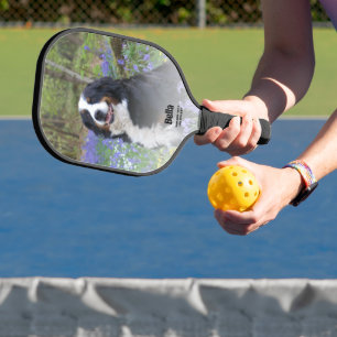 Pet Foto 2 Afbeelding Aangepaste voornaam hond Aan Pickleball Paddle