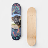 Pet-foto, bewerkbaar lijst met bloem skateboard (Voorkant)