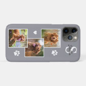 Pet Foto Collage Monogram Naam Grijze Kat Hond Case-Mate iPhone Case (Achterkant (horizontaal))