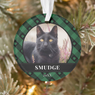 Pet foto groene spelden ornament