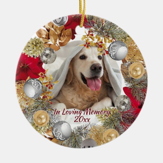 PET-FOTO MEMORIAL kerstfeest Keramisch Ornament (Voorkant)