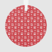 Pet foto rood wit papier printpatroon ornament (achterkant)