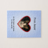 Pet-fotoaangepaste tekst blauw legpuzzel (Horizontaal)