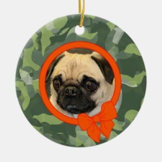 Pet-fotocamouflage met Oranje romp Keramisch Ornament