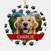 Pet-fotokerstfeest Keramisch Ornament (Achterkant)