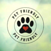 Pet Friendly Label met hardepots Window Cling Raamsticker (Vel 3)