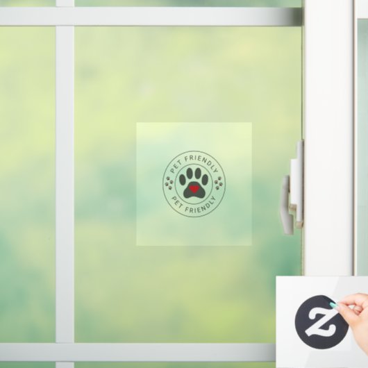 Pet Friendly Label met hartpoot Raamsticker (Huis)
