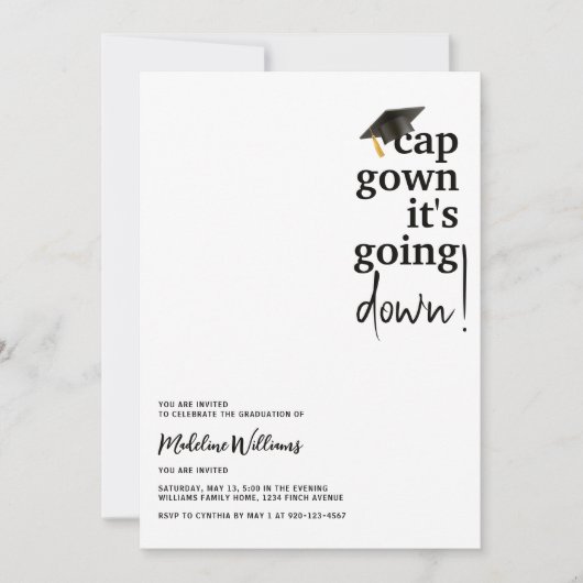 Pet gaat het Afstuderen omlaag. Kaart (Voorkant)