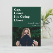 Pet gaat het groene moderne Afstuderen omlaag Kaart (Staand voorkant)