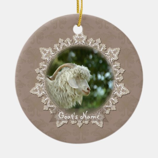 Pet Goat Memorial  Lace Ornament (Voorkant)