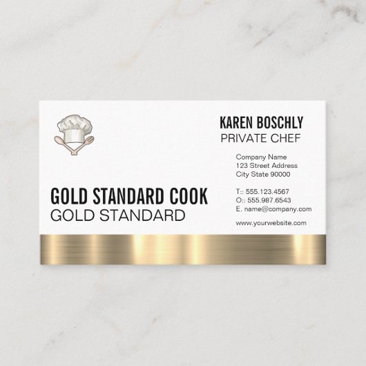 Pet | Goudmetaaltrim Visitekaartje (Voorkant)