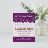Pet & Gown Class Reunion Save-the-Date Briefkaart (Staand voorkant)