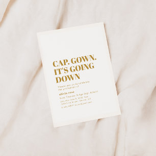 Pet. Gown. Het gaat naar beneden Afstuderen uitnod Kaart