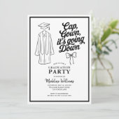 Pet Gown Het gaat naar beneden Bow Graduation Part Kaart (Staand voorkant)