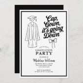 Pet Gown Het gaat naar beneden Bow Graduation Part Kaart (Voorkant / Achterkant)