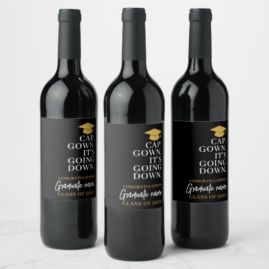 Pet Gown It's Going Down - Naam Modern Afstuderen Wijn Etiket (Flessen)