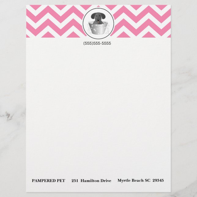 Pet Groomer Business Letterhead-papier Custom Briefhoofd (Voorkant)