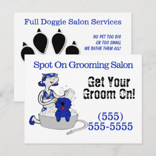 Pet Groomer Krijg Je Bruidegom Op In Blauw Briefka Briefkaart