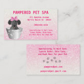 Pet Groomer Pink Glitter Visitekaartje (Voorkant / Achterkant)