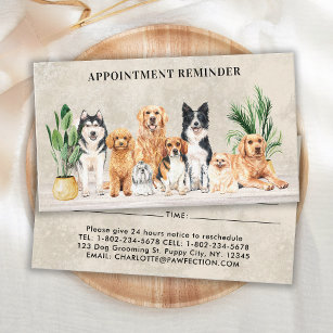 Pet Groomer Reminder Boho Waterverf Puppy Dogs Afsprakenkaartje