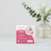 Pet Groomer rose Carte de visite moderne (Debout devant)