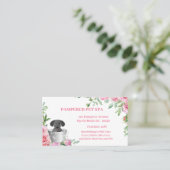 Pet Groomer rose Floral Carte de visite de rendez- (Debout devant)