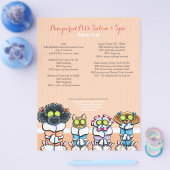 Pet Groomer Spa Dogs Cat Robes Peach Price Sheet Flyer (Enkel)