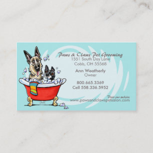 Pet Groomer Spa Natte Honden Benoeming Carriboon Afsprakenkaartje